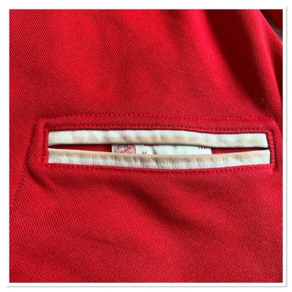 Polo Ralph Lauren Varsity Jacket Indian Chief New York Red Cream Size Large - Picture 5 of 16